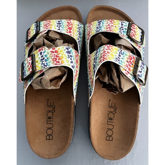 Corkys Womens Beach Babe Slide Sandal New Without Box (Rainbow, 9) - Picture 3 of 6